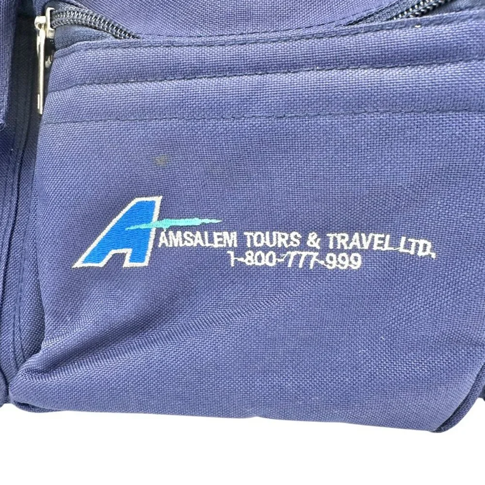 Shugon Blue Travel Duffel Bag Detachable Strap Multiple Compartments 19x11x9